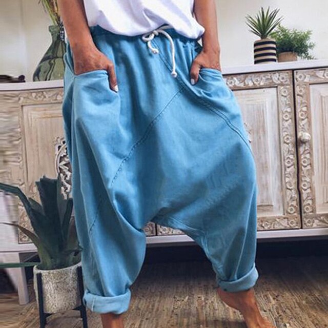 Casual Herren Haremhose Luca im Bohemian-Stil, perfekte lockere Hose für Freizeit und entspannte Sommerlooks.