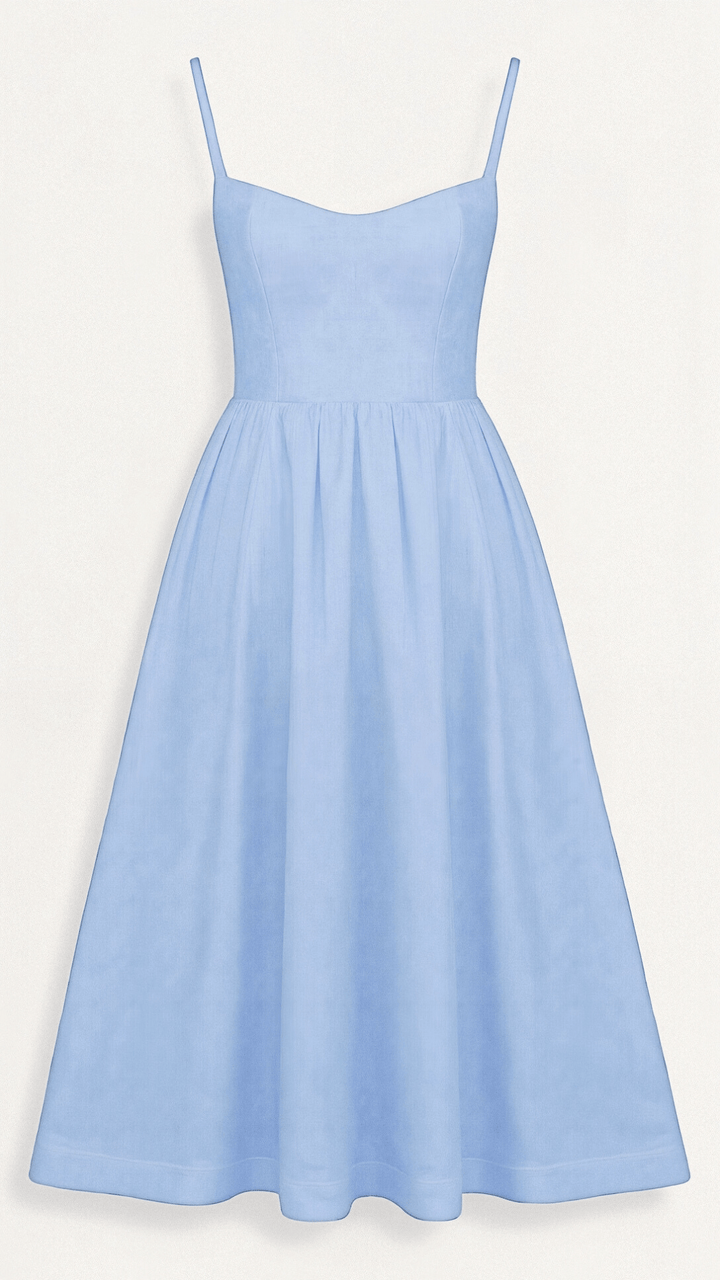 Festliches Damen-Midikleid im Ascot-Stil. A-Linien-Kleid für Sommerhochzeiten & besondere Anlässe.