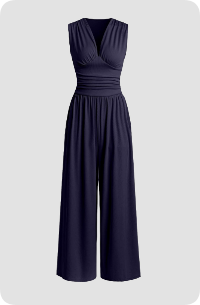 Stylischer Damen Jumpsuit ärmellos, elegant & vielseitig kombinierbar. Perfekter Sommer Einteiler für jede Garderobe.