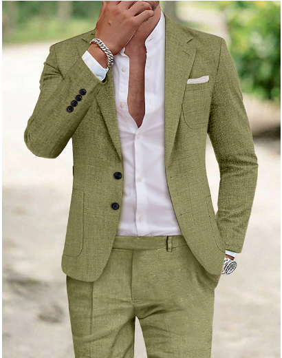 Herren Sommeranzug Slim Fit, leicht & atmungsaktiv, ideal für Business & Hochzeit.