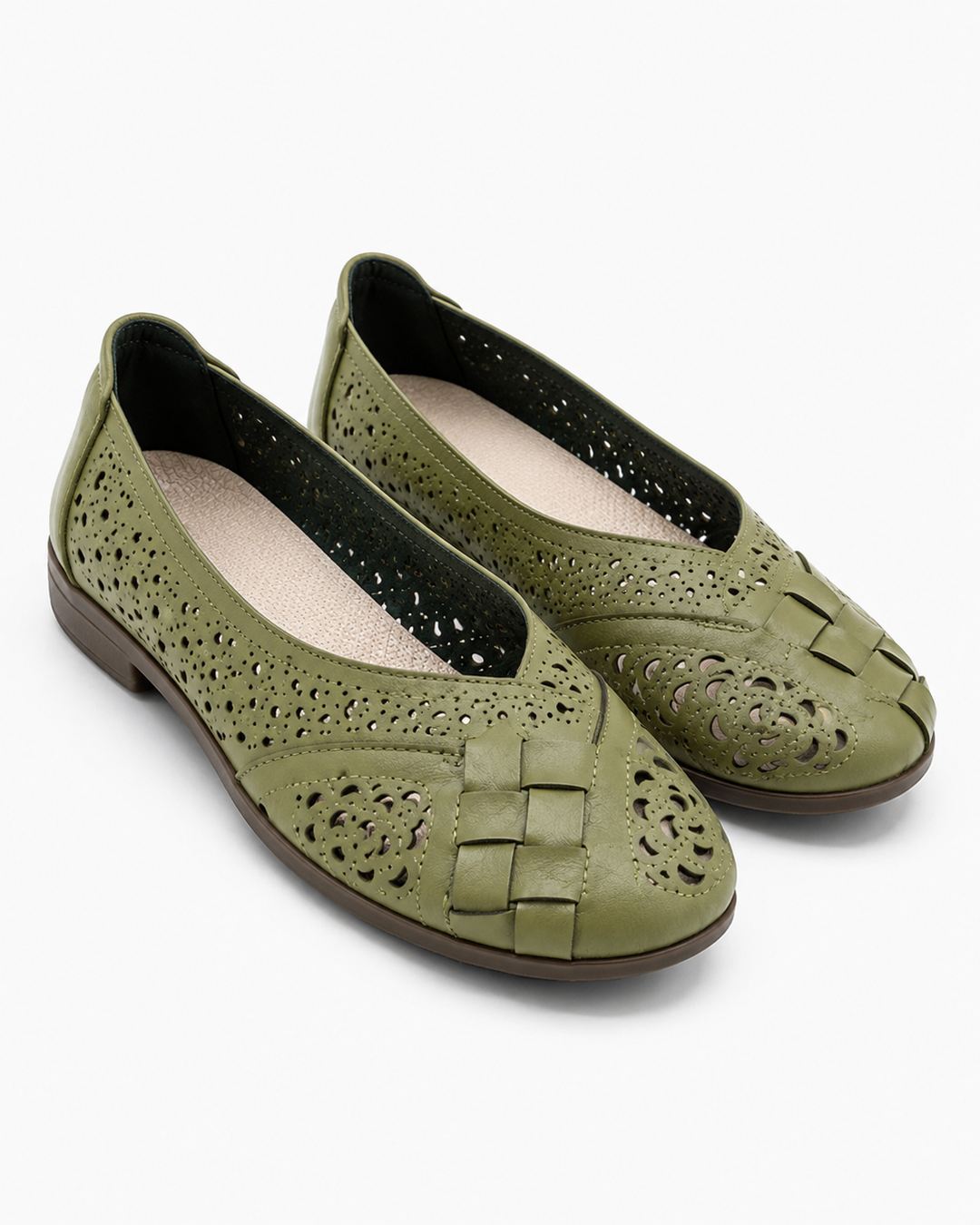 Leichte Damen Ballerinas, perforierte Slip-On-Schuhe, besonders bequem und ideal als Reiseschuhe.