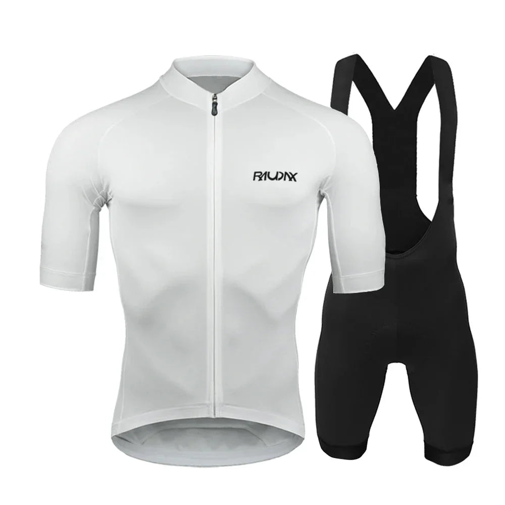 Herren Radtrikot Set Sommer, atmungsaktiv, mit kurzer Radhose & 19D Gel-Sitzpolster für Rennrad & MTB.