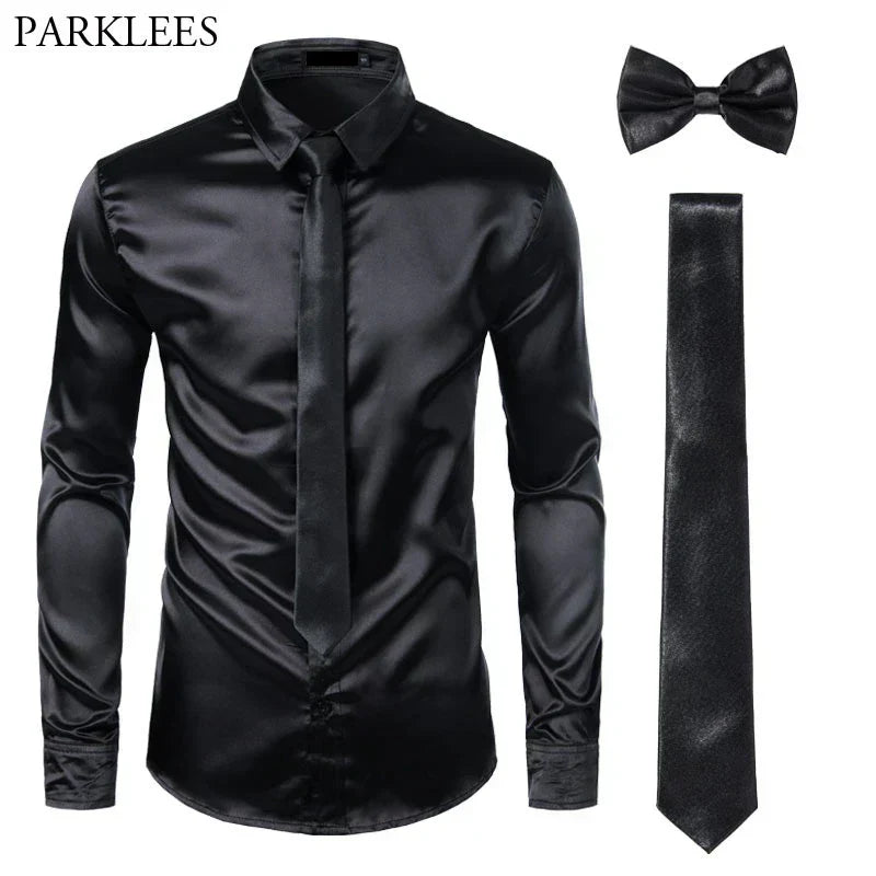 Party-Herrenhemd, stilvoll und elegant. Perfektes Langarmhemd für die Frühlingsmode der Männer.