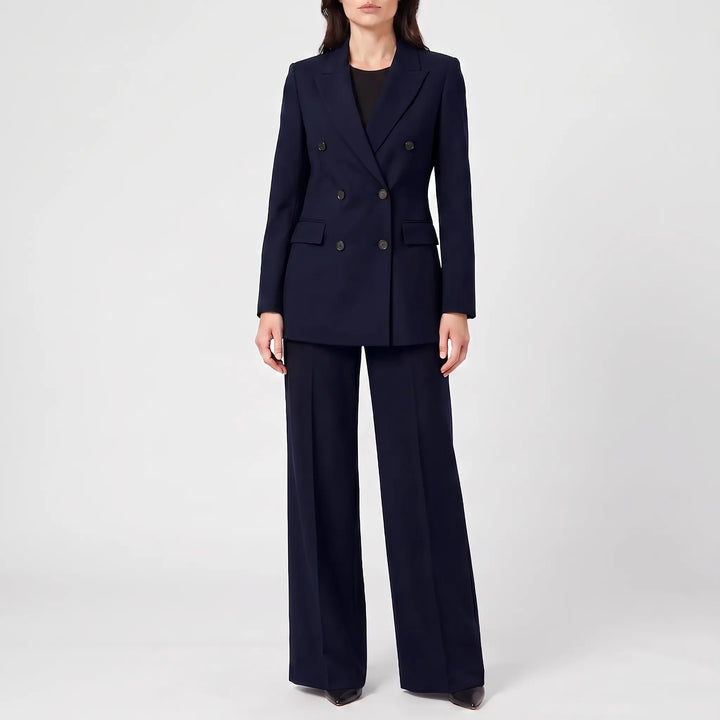 Professioneller Damen Business Anzug, stilvoller Zweiteiler Hosenanzug für einen eleganten Auftritt im Büro.