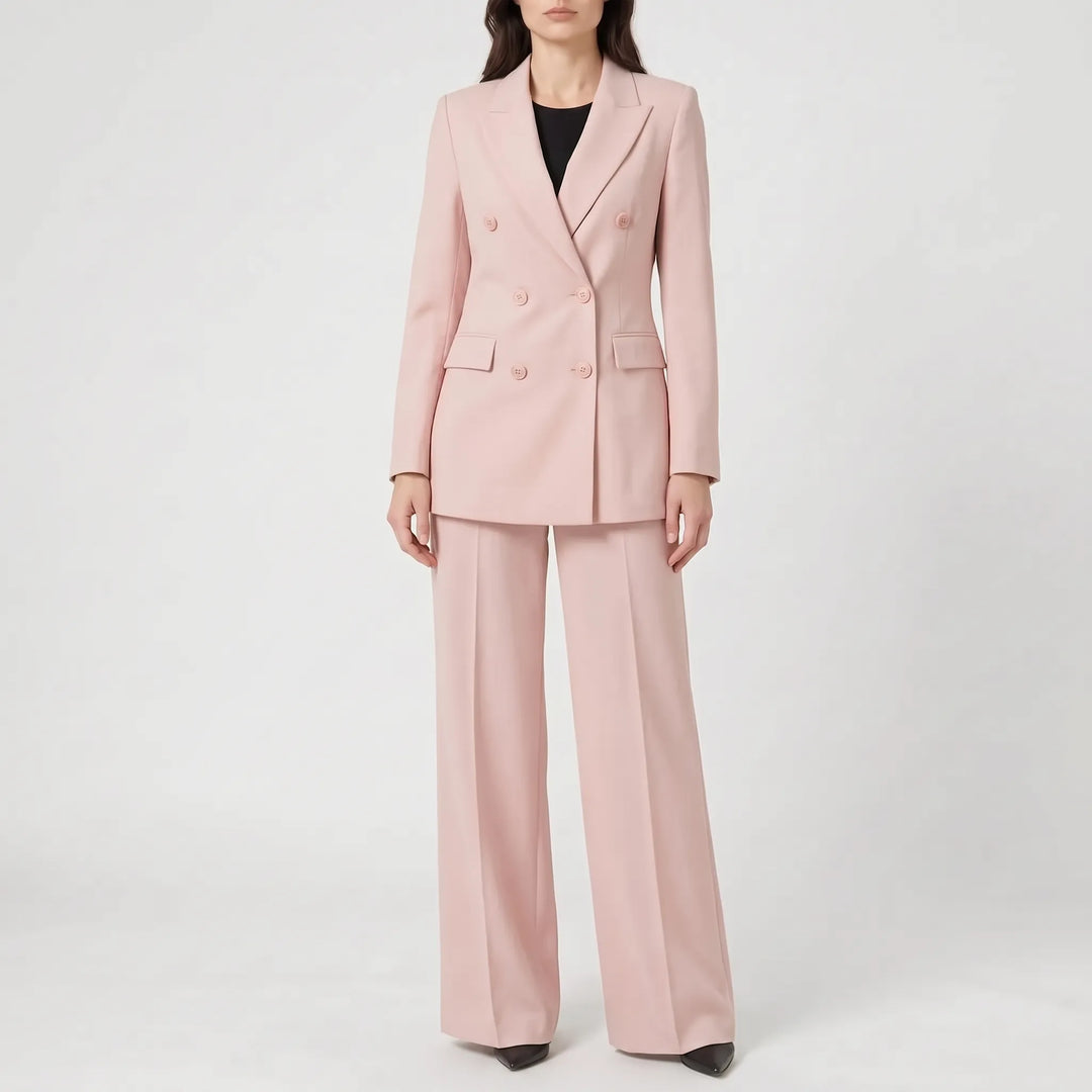 Schicker Damen Blazer und Hose als zweiteiliger Business Anzug für professionelle Frauen, stilvoll und elegant.