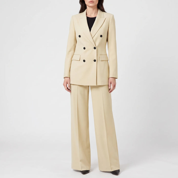 Zeitloser, eleganter Damen Business Anzug als zweiteiliger Hosenanzug, ideal für formelle Anlässe und Büro.