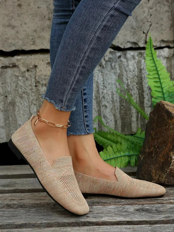 Damen Komfortschuhe Isabella: Orthopädische Strick-Ballerinas, elegant, antirutsch & atmungsaktiv für den Alltag.
