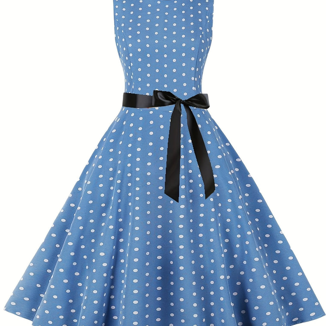 Vielseitiges Damenkleid: Vintage Polka Dot, Rockabilly, A-Linie. Elegant als Partykleid, bequem als Freizeitkleid.