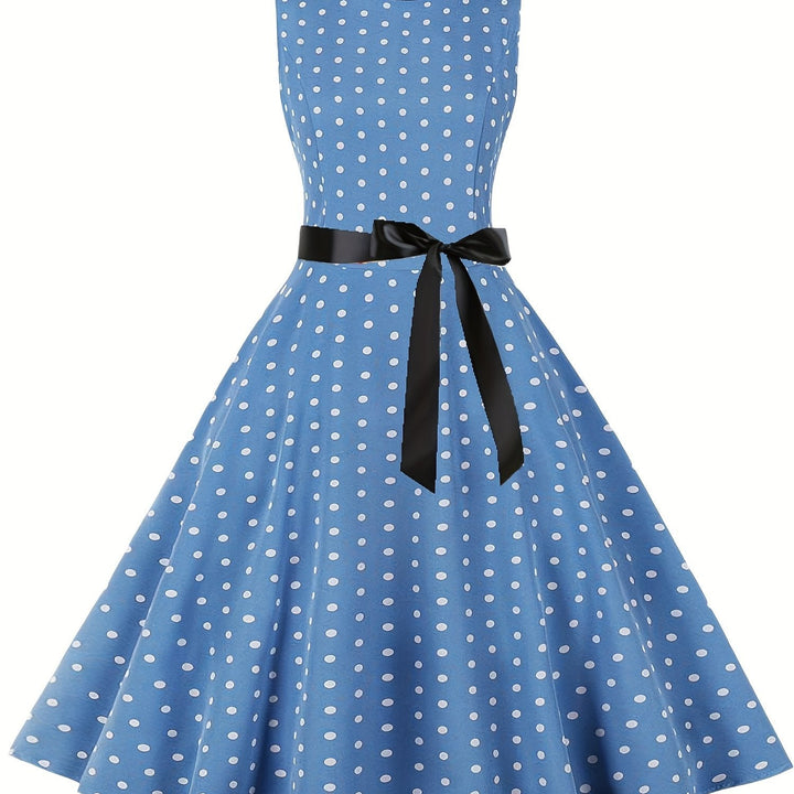 Vielseitiges Damenkleid: Vintage Polka Dot, Rockabilly, A-Linie. Elegant als Partykleid, bequem als Freizeitkleid.