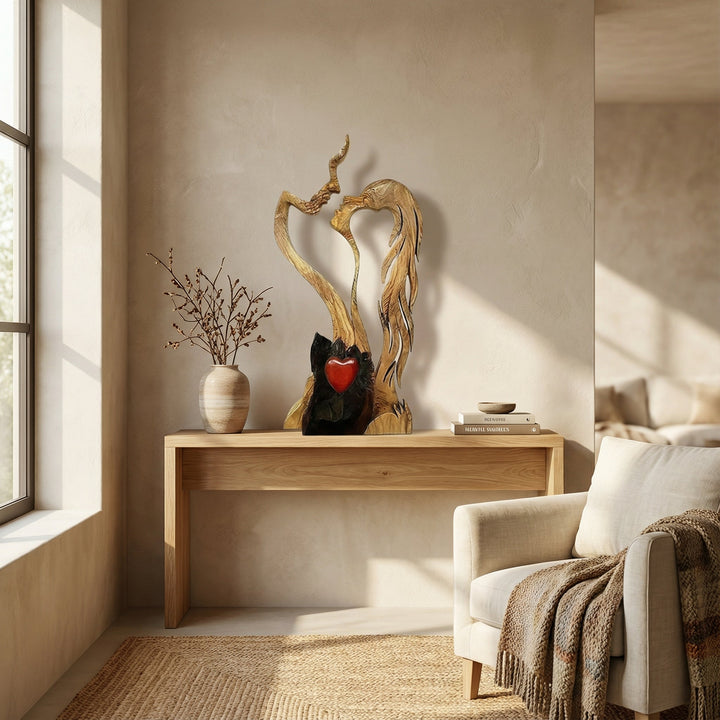 Originelle Geschenkidee: Abstrakte Paar Skulptur. Moderne Dekoration für ein harmonisches Zuhause.