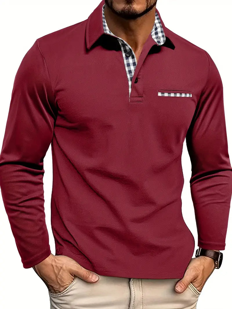 Bequemes Herren Langarm Polo-Shirt für kühlere Tage. Perfekt als Freizeit- oder Alltagspolo im Winter.