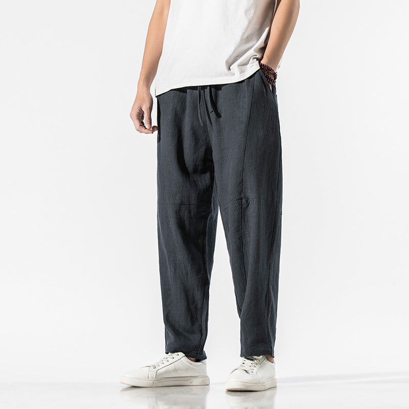 Herren Herbst Freizeithose, knöchellang und weit geschnitten, bequem für milde Tage & Freizeit.