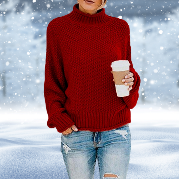 Eleganter Damen Rollkragenpullover, kuschelig und warm, der perfekte Begleiter für den Winter.