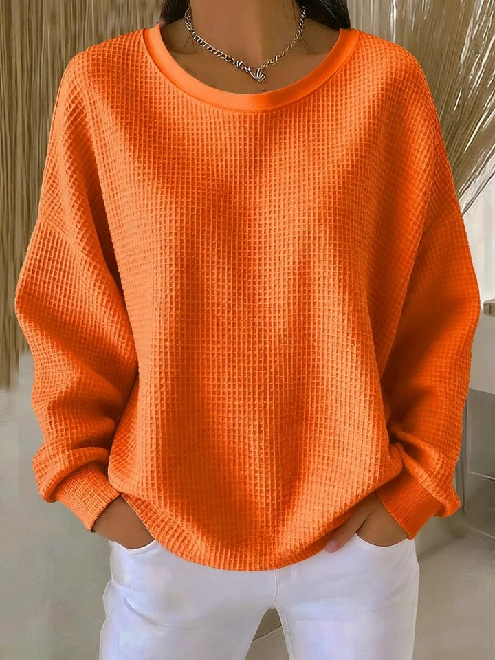 Texturiertes Damen Sweatshirt, elegant und komfortabel, ideal für moderne, lässige Looks.