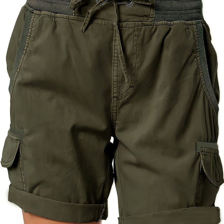 Casual Damen Cargo Shorts, vielseitig kombinierbar mit Kordelzug.