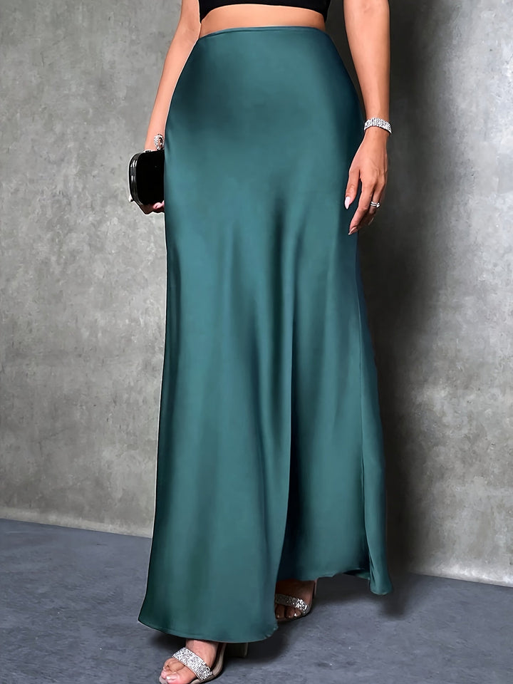 Moderner Glockenrock für Damen im edlen Satin-Look, ein Highlight für Sommer- und Abendveranstaltungen.