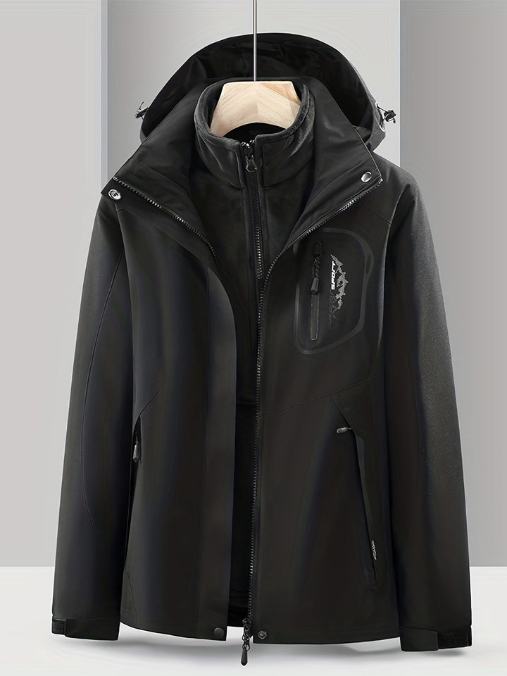 Praktische Damen 3-in-1 Jacke: wasserdicht, winddicht und atmungsaktiv. Perfekt für Outdoor-Sport & Freizeitaktivitäten.