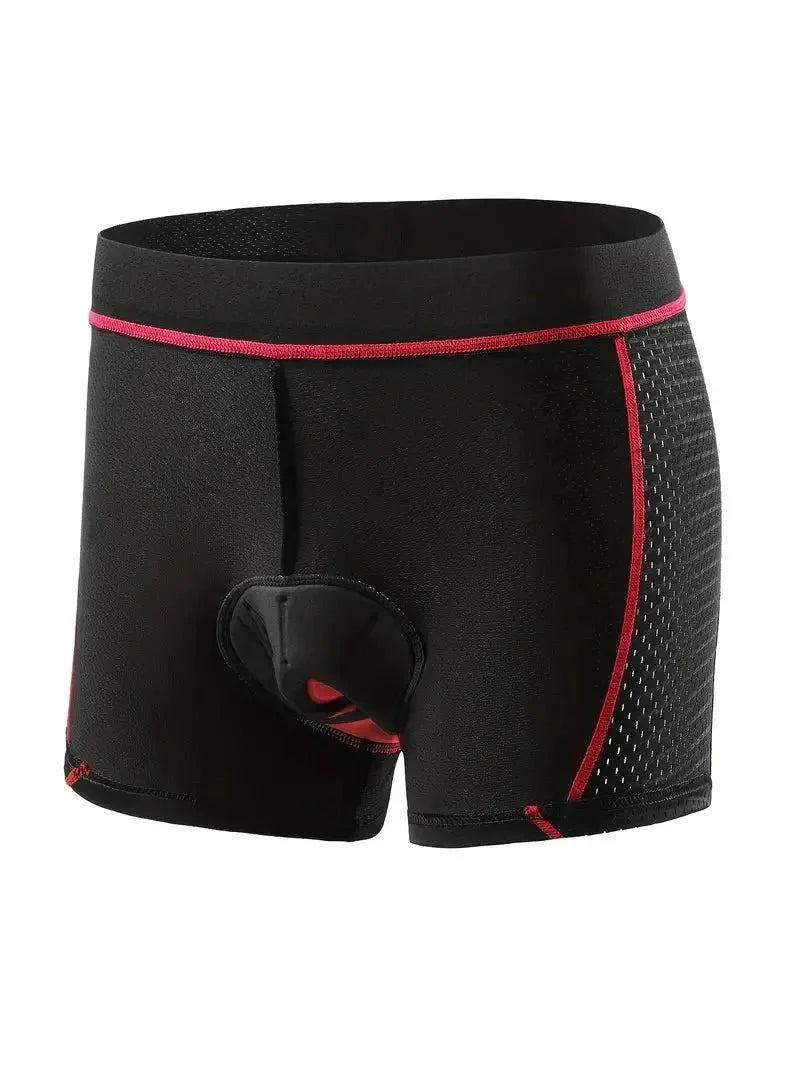 Nahaufnahme des atmungsaktiven, strapazierfähigen Materials der gepolsterten Unisex Fahrradhose für Radsport.