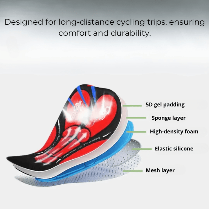 Rückansicht der atmungsaktiven, gepolsterten Fahrradhose für Herren und Damen, ideal für Radsport & MTB.