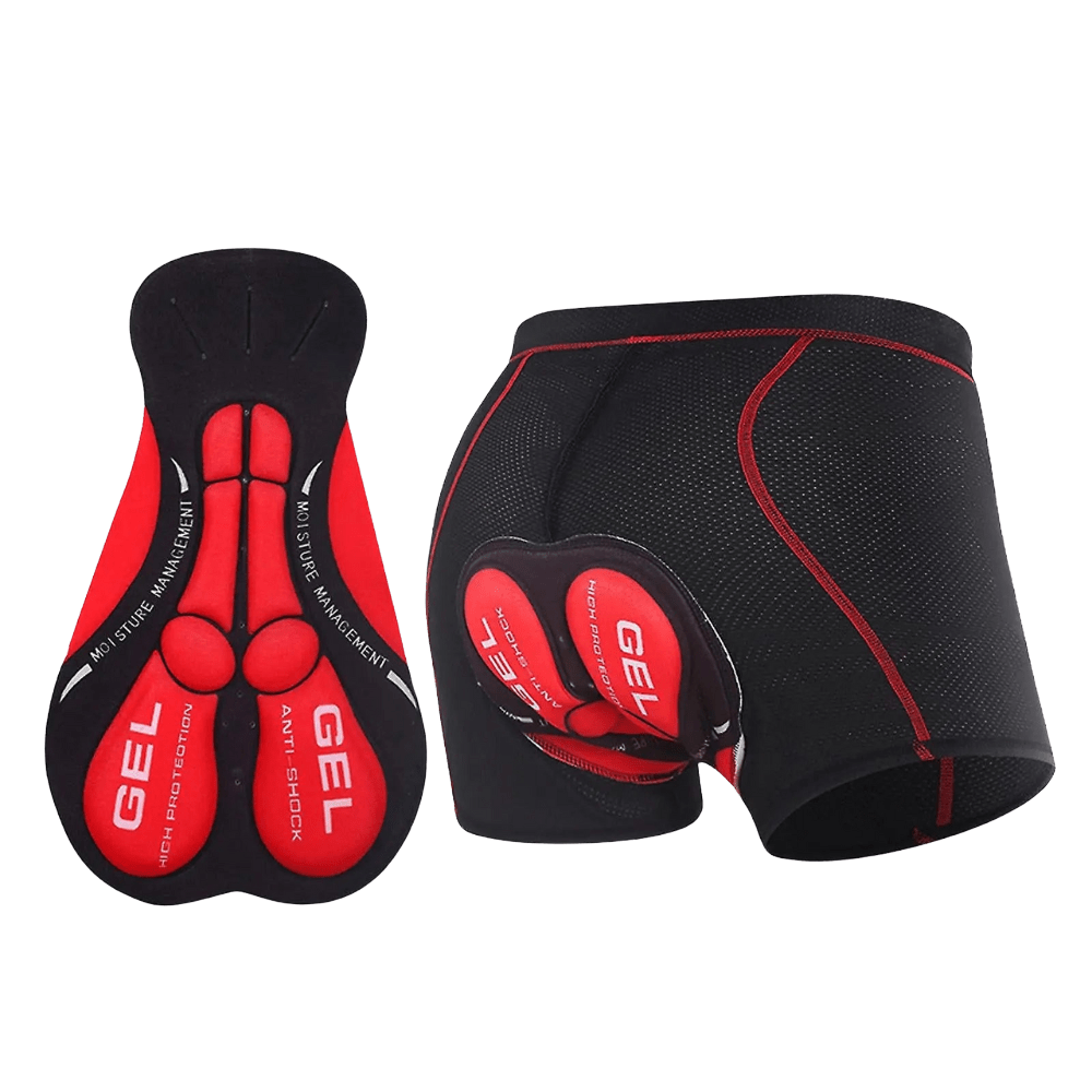 Unisex gepolsterte Radunterhose, Schwarz, für maximalen Komfort bei langen MTB- und Rennradfahrten.