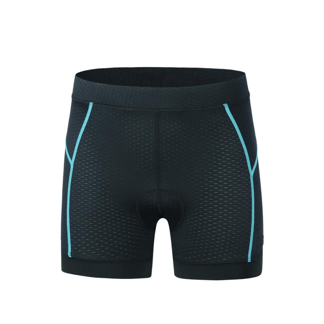 Frontansicht der roten Damen Fahrradhose mit komfortablem Gelpolster, perfekt für Sport.