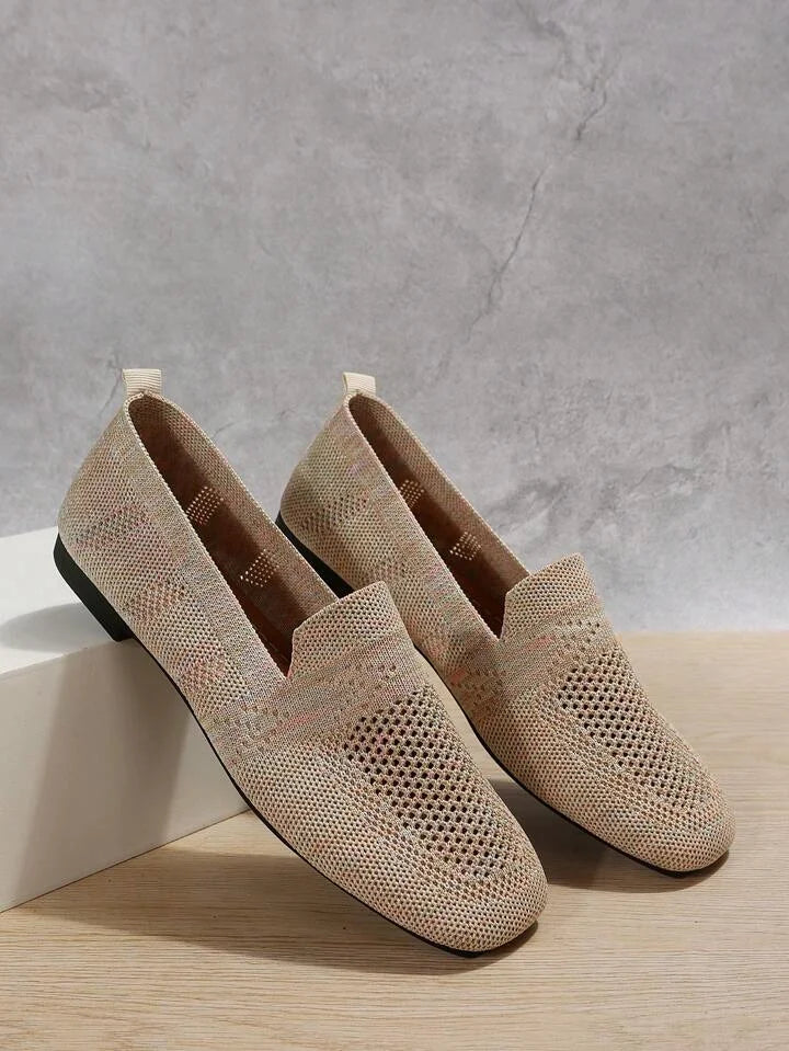 Orthopädische Damen Freizeitschuhe Isabella: Komfortable Strick-Ballerinas, rutschfest & atmungsaktiv für Sommer.