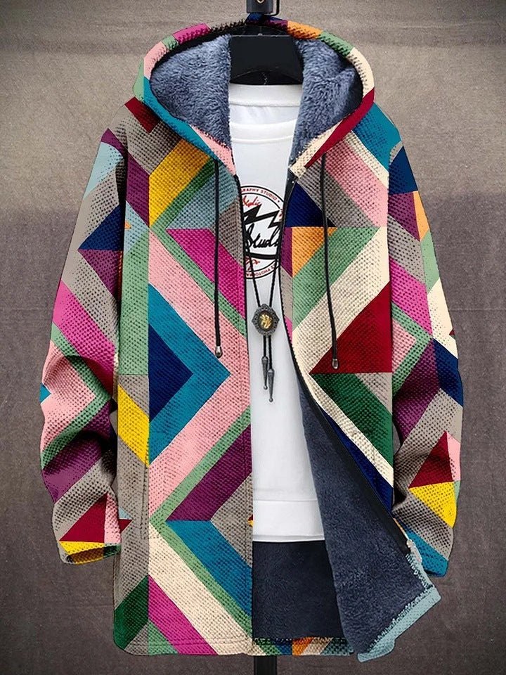 Herren Kapuzenjacke im Farbblock-Design, warm & bequem für Freizeit und Sport.