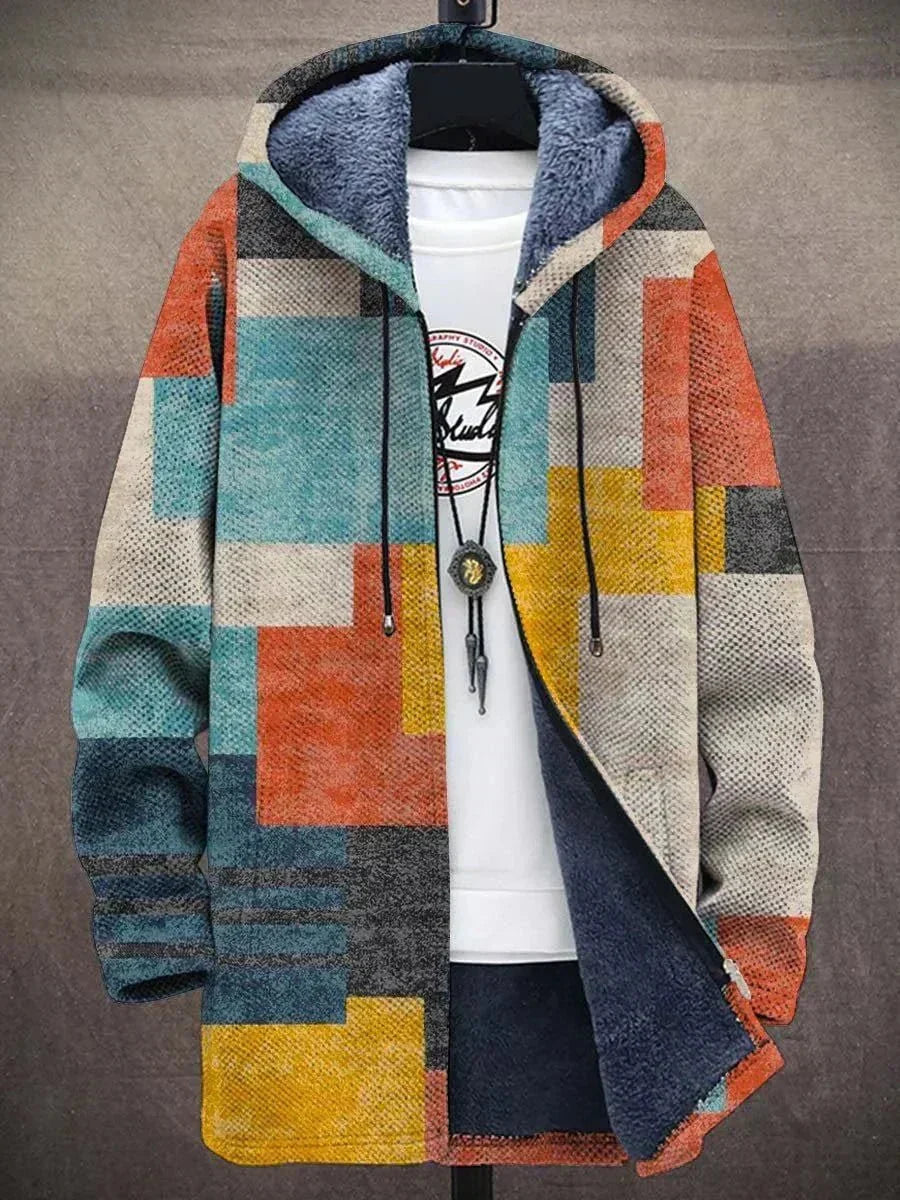 Bequeme Herren-Kapuzenjacke in modernem Farbblock, warm & stilvoll für den Alltag.