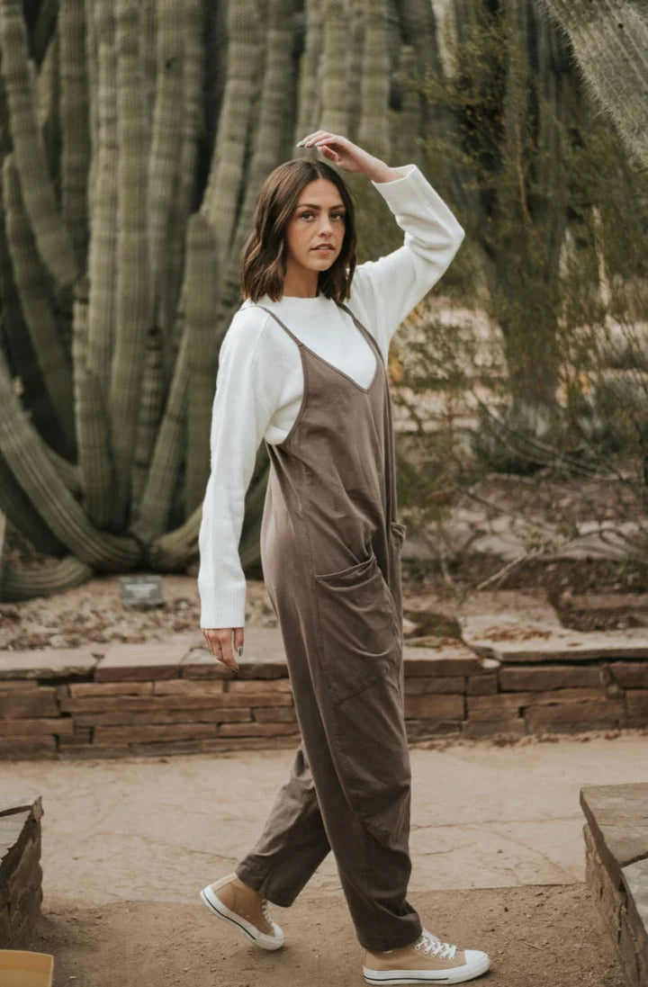 Bequemer Damen Oversized Overall mit weitem Bein & lockerer Passform. Ideal für Urlaub, Freizeit & Alltag.