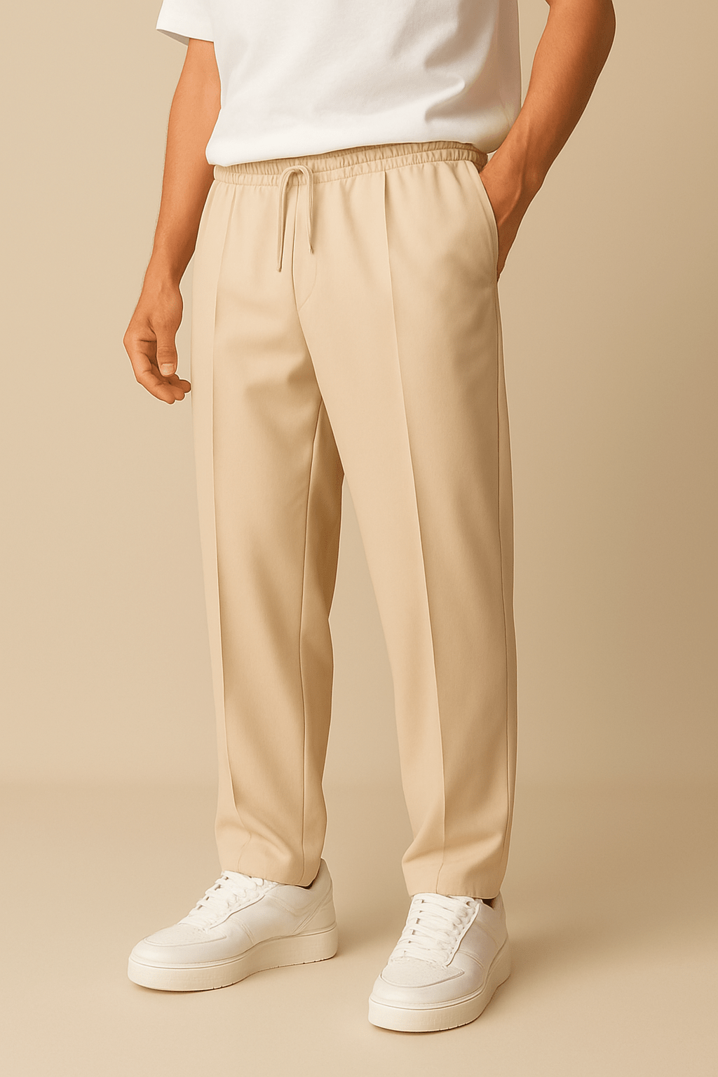 Elegante schwarze Herren Chino Hose, vielseitig tragbar für Freizeit, Büro und Anlässe.