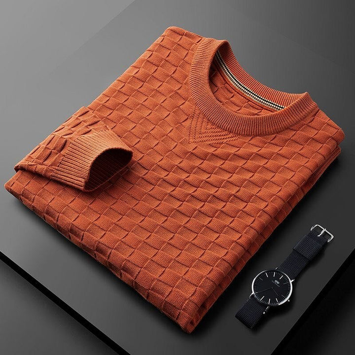 Vielseitiger Herren Karierter Strickpullover, gemütlich und warm, ideal für Winter- & Freizeitmode.