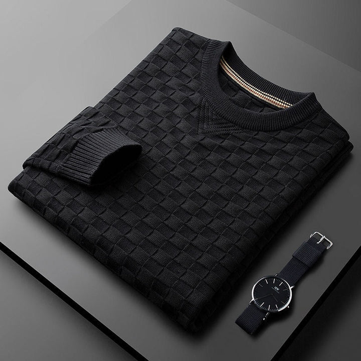 Modischer Herren Karierter Pullover, Feinstrick, Langarm, klassisches Design, perfekt für kühle Tage.