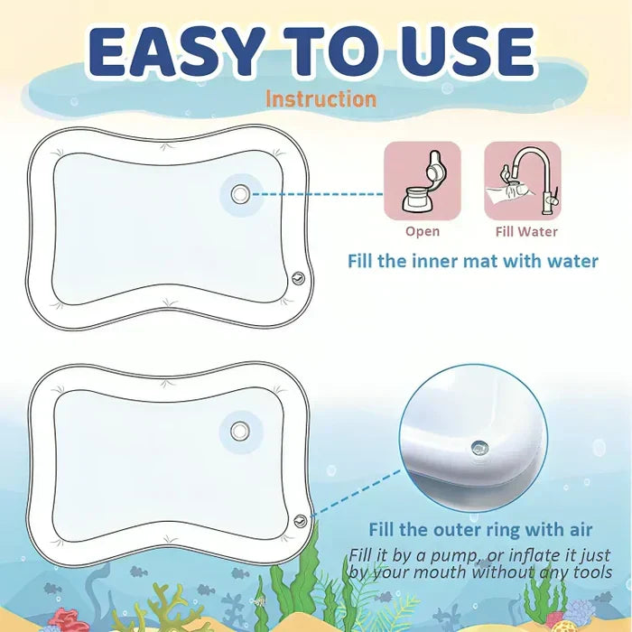 Erfrischende Wasserspielmatte für Katzen, ein Sommer-Must-have, das Aktivität und Abkühlung kombiniert.