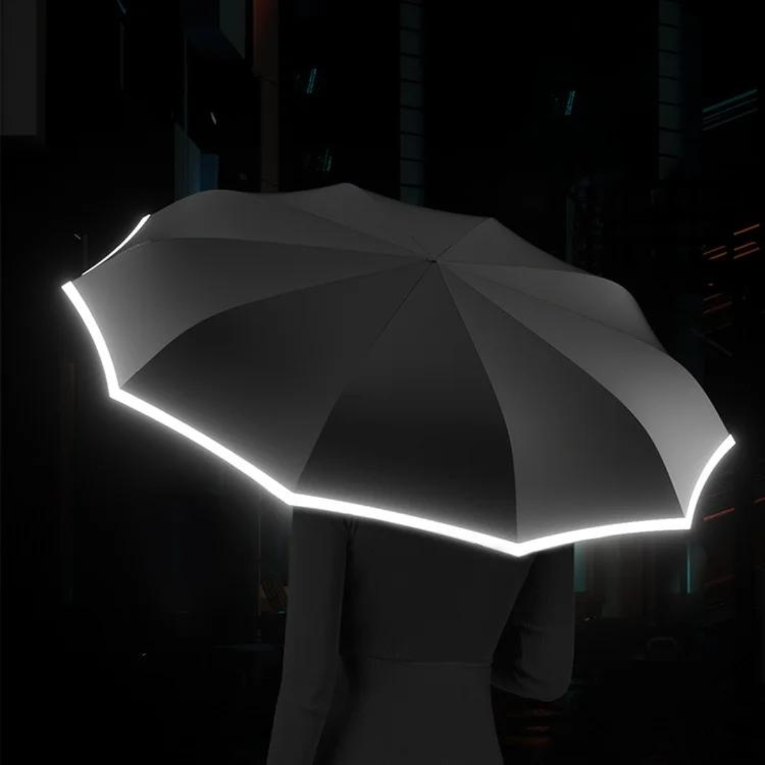 Eleganter Regenschirm mit Reflektor, windabweisend & wasserdicht, für optimalen Schutz im Alltag.