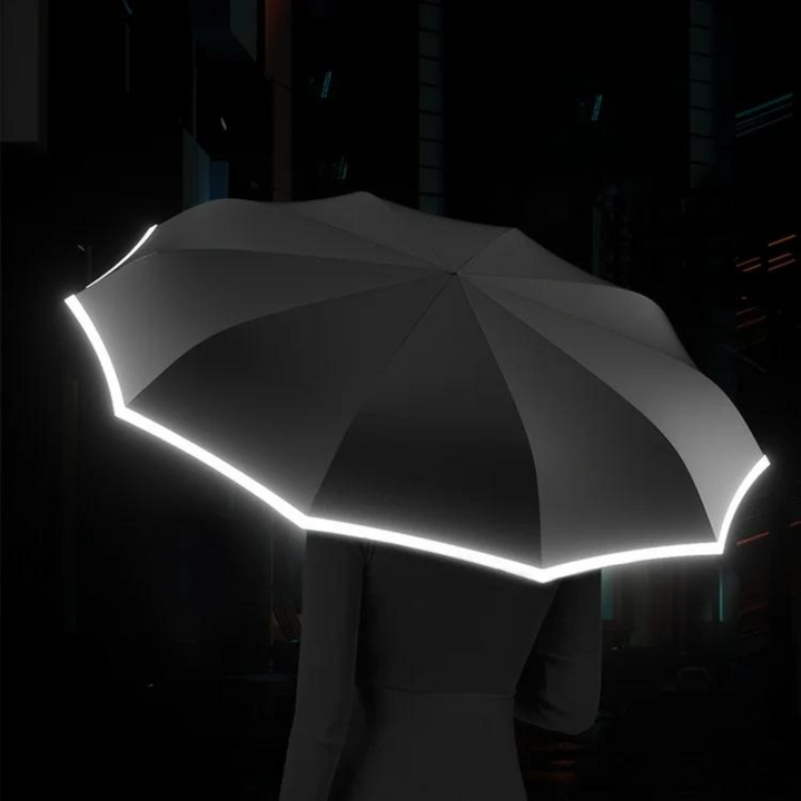 Eleganter Regenschirm mit Reflektor, windabweisend & wasserdicht, für optimalen Schutz im Alltag.