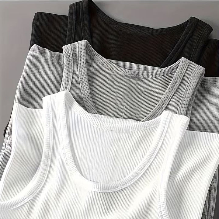 Herren Ripp-Tanktop Set, sportliches Muskelshirt für Fitness & Freizeit, klassisches Design, Activewear Sommer.