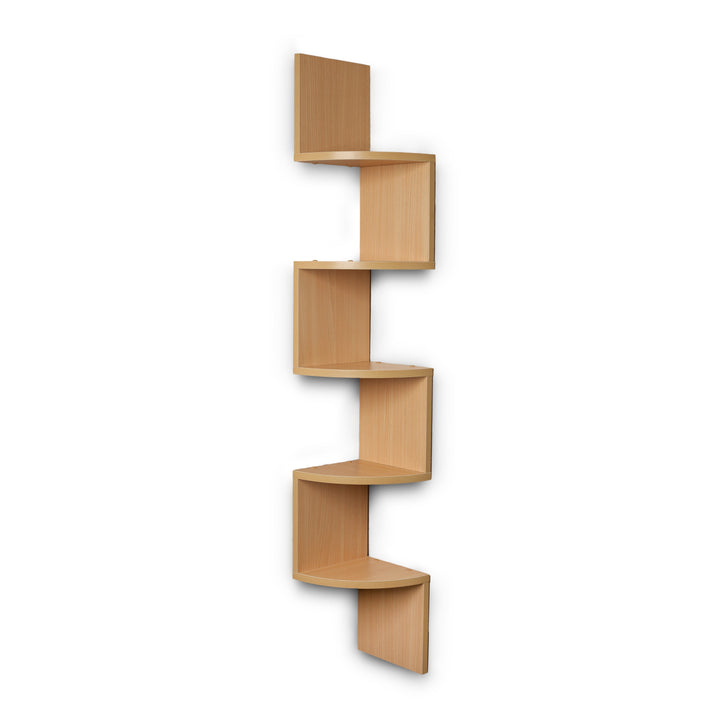 Modernes Eckregal im Zigzag-Design für stilvolle Raumgestaltung & platzsparende, vertikale Aufbewahrung.