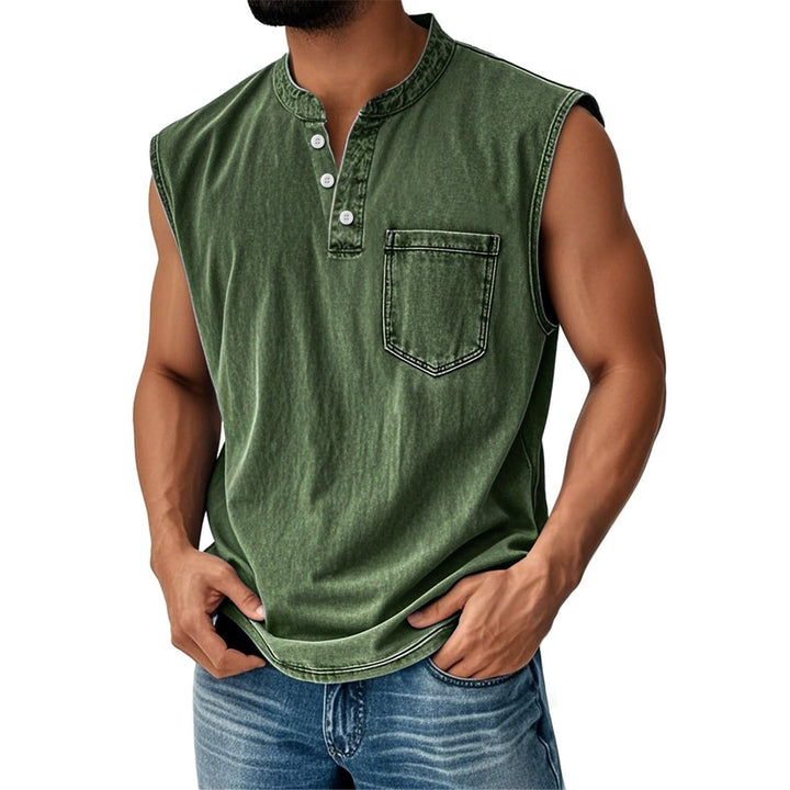 Elegantes Herrenhemd, kurzärmlig, mit Polokragen und Brusttasche, perfekt für Sommeroutfits und Urlaub.