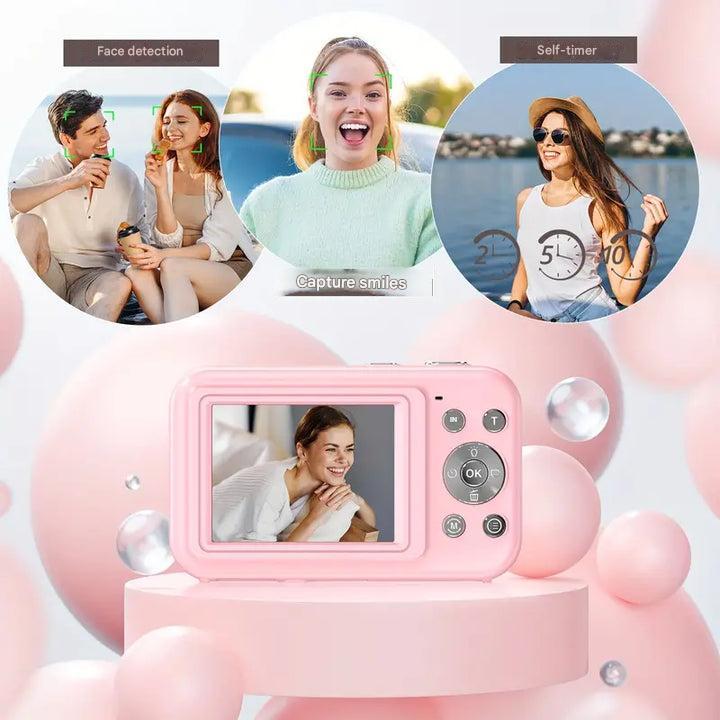 Die Vintage Digitalkamera von Snapora, ein tolles Technik-Geschenk für Fotografie-Fans mit Stil.