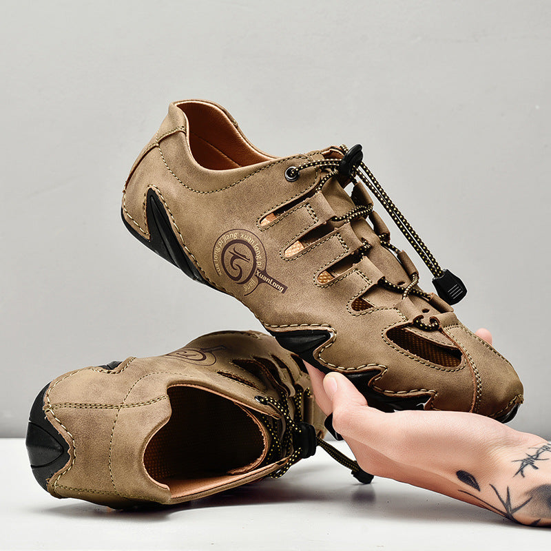 Stylische Herren Sommer Sandalen aus strapazierfähigem Material, mit praktischem Klettverschluss und ergonomischem Design.