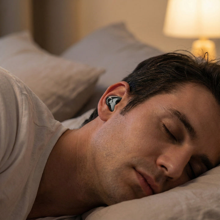 Bequeme ultraflache In-Ear Schlafkopfhörer für maximalen Komfort beim Schlafen, Musik hören & Telefonieren.