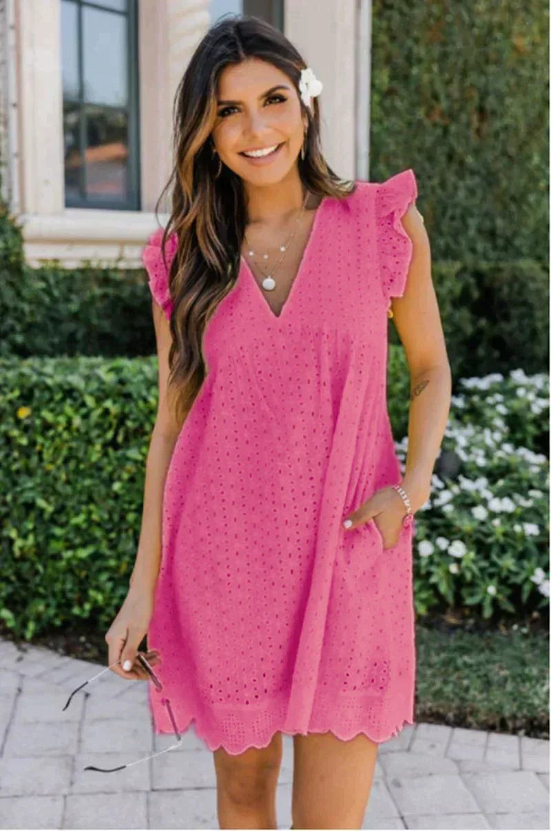 Praktisches Damen Taschenkleid, 2-in-1 Sommerkleid mit integrierten Shorts, für alle Essentials.