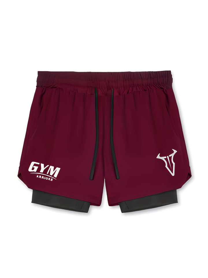 Innovative Herren 2-in-1 Laufshorts mit integrierter Kompressions-Innenshorts für optimalen Halt beim Sport.