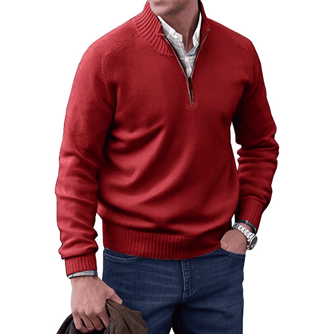 Stilvoller Herren-Strickpullover mit Reißverschluss, ideal für den eleganten Alltagslook.