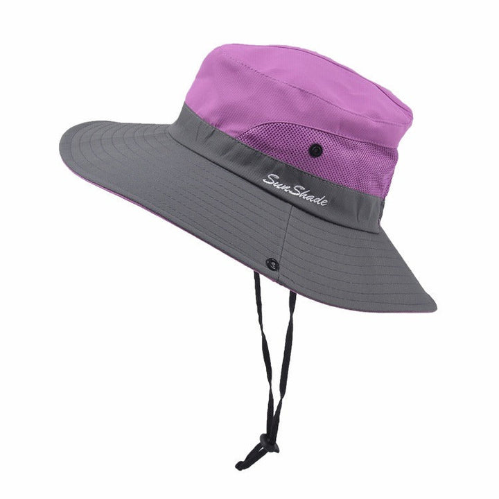 Vielseitiger Damen Sommerhut, UV-Schutz, breite Krempe, perfekt für den Strand.