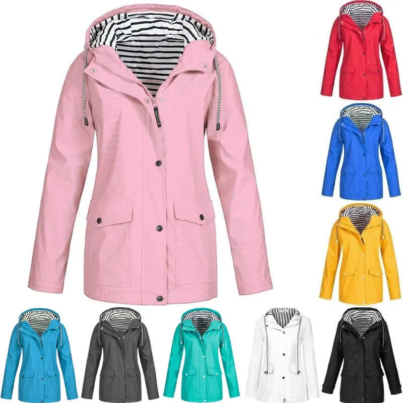 Stilvoller beiger Damen Trenchcoat, wind- und wasserdicht, ideal für Herbst und Übergangszeit.