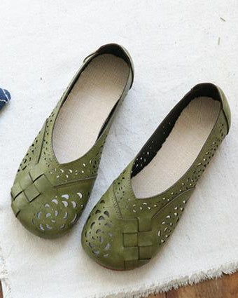 Bequeme Slip-On-Ballerinas für Damen, perforiert für Atmungsaktivität, ideale flache Freizeitschuhe.