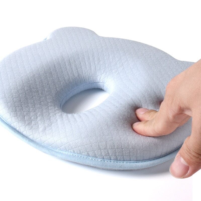 Atmungsaktives ErgoNest Babykissen, Memory-Schaum, ergonomische Kopfstütze für Kinderwagen & Krippe.