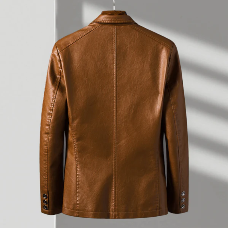 Detaillierter Blick auf die Vintage Herrenjacke. Hochwertiger Stoff und elegante Verarbeitung für zeitlosen Stil.