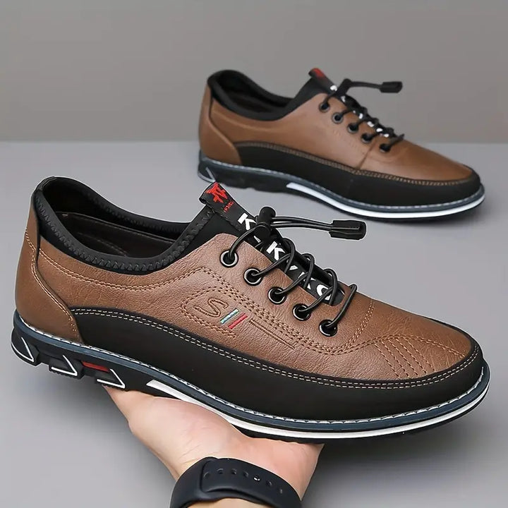 Hell-orange Herren Sneaker, trendig & bequem, setzen stilvolle Akzente.
